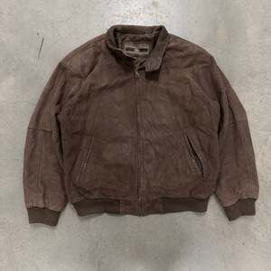 Vintage Members Only Brown Leather Bomber Jacket Classic Zip Up